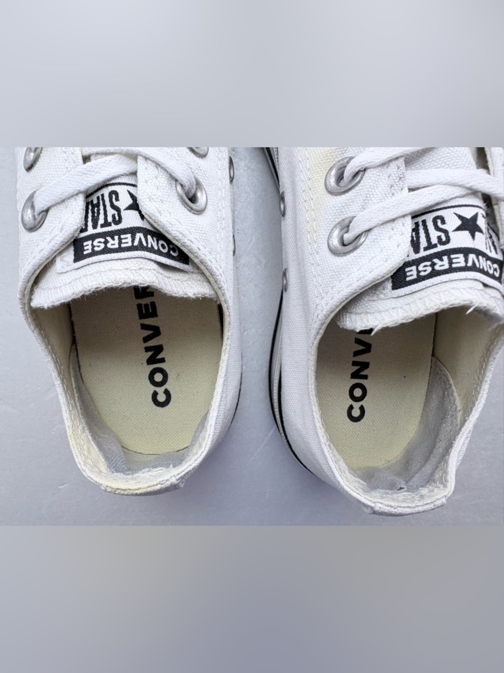 Converse All Star White Low Top Canvas Sneakers Platform Sz 6 US Y2K Shoes - Picture 6 of 12